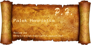 Palek Henrietta névjegykártya